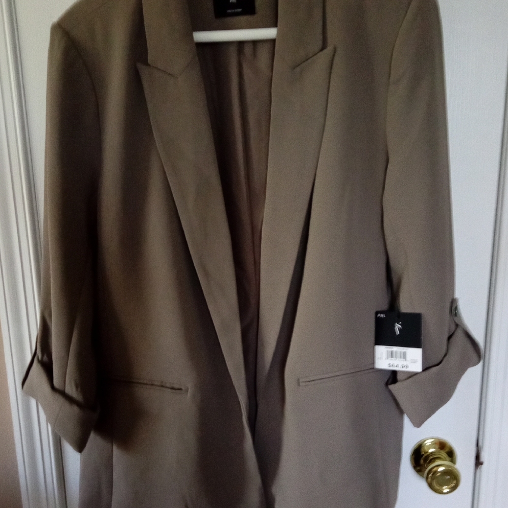 Simply Vera Vera Wang Taupe Longline Blazer